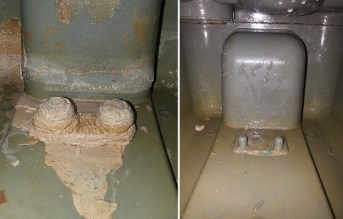 resultaat reiniging chemische toilet cassette