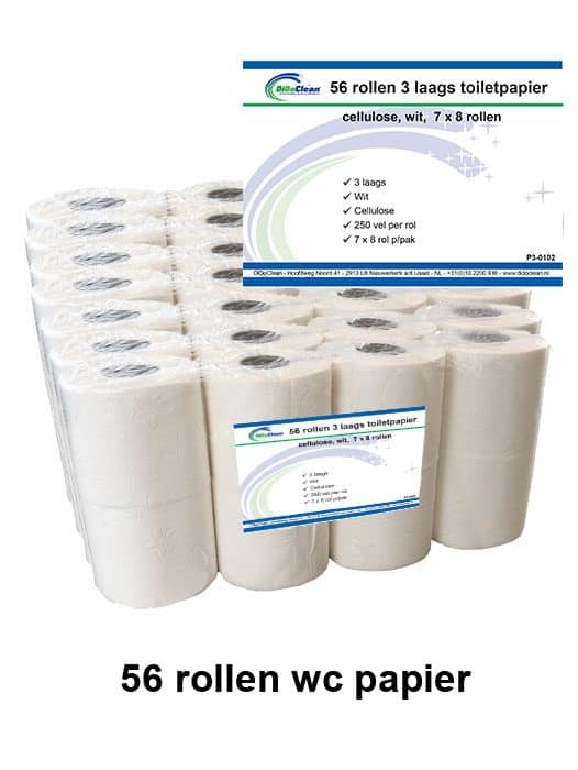 56 rollen 3 laags toiletpapier