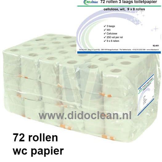 72 rollen 3 laags toiletpapier