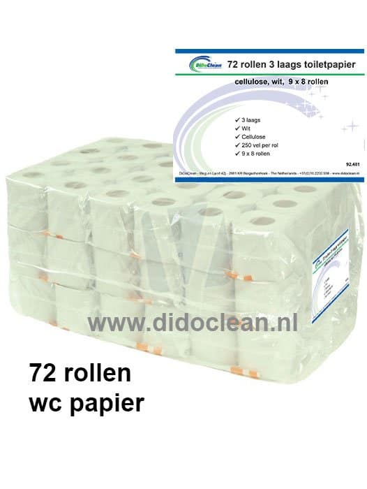 72 rollen 3 laags toiletpapier