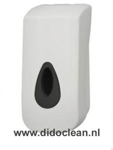 Dispenser Zeep Handzeep navulbaar 900ml kunststof wit