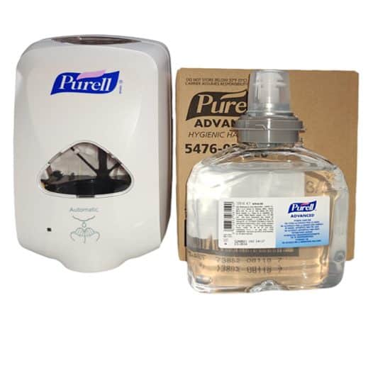 GOJO NO-TOUCH TFX PURELL dispenser + 2 navullingen GOJO PURELL TFX Desinfecterende Gel 1200 ml