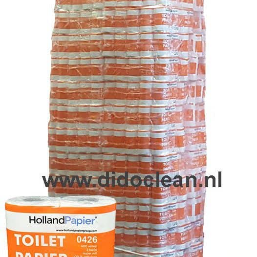 Pallet Toiletpapier wit cellulose 2 laags 400 vel - HollandPapier