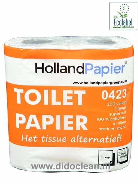 Toiletpapier wit cellulose 2 laags 200 vel per rol - HollandPapier