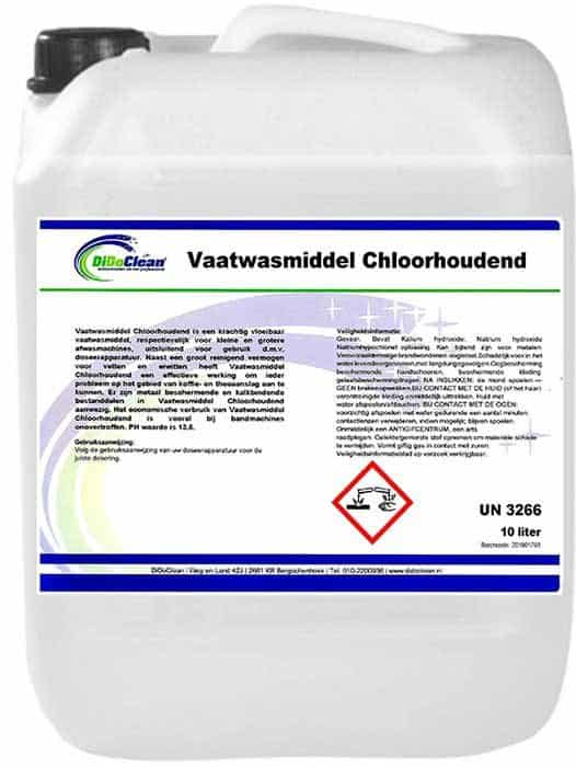 Vaatwasmiddel Chloorhoudend 10L Vloeibaar